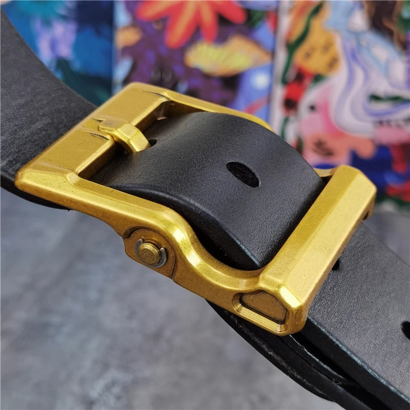 Solid Brass Retro Style Belt Buckle for Men