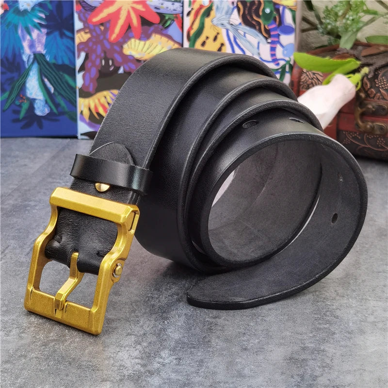 Solid Brass Retro Style Belt Buckle for Men
