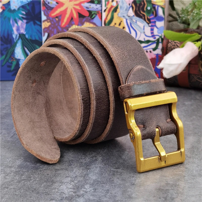 Solid Brass Retro Style Belt Buckle for Men
