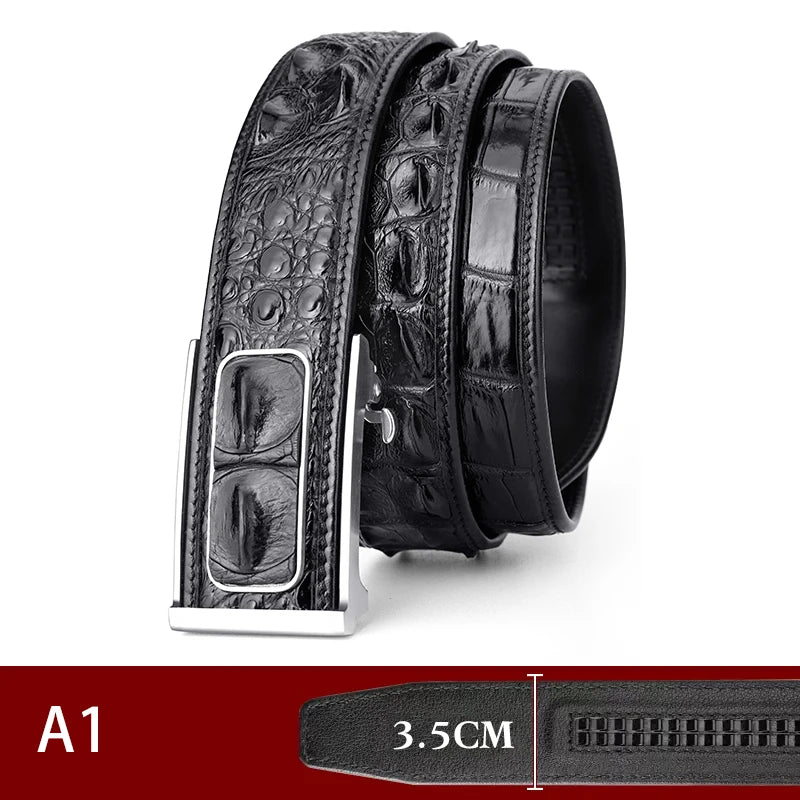 Genuine Crocodile Leather Belt for Men - Luxury Vintage Style