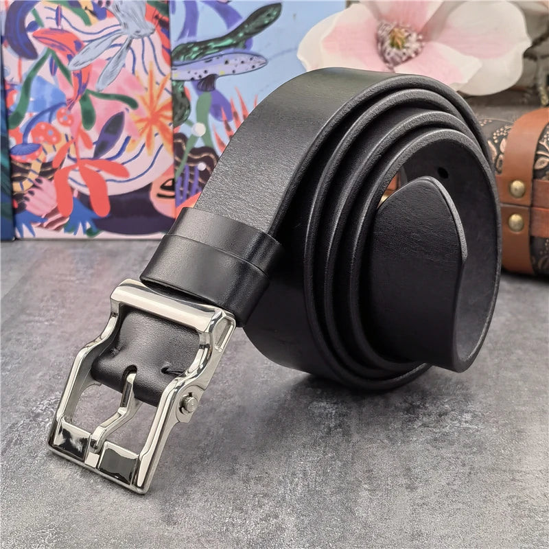 Stainless Steel Buckle Genuine Leather Belt for Men (SBT0025)