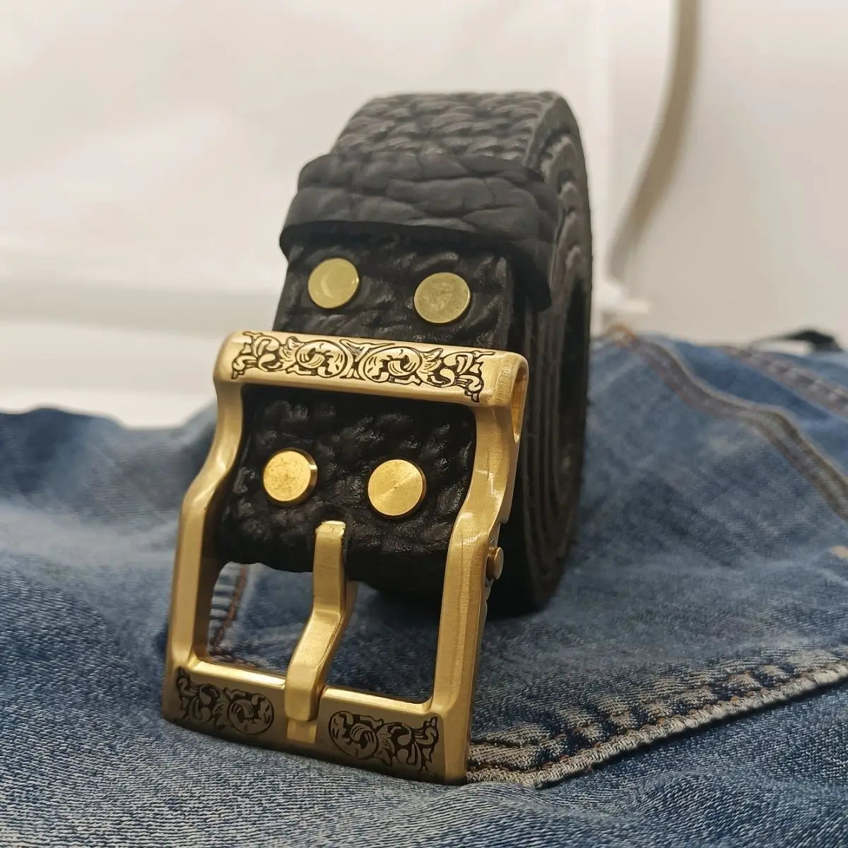 Handmade Genuine Leather Western Cowboy Belt for Men