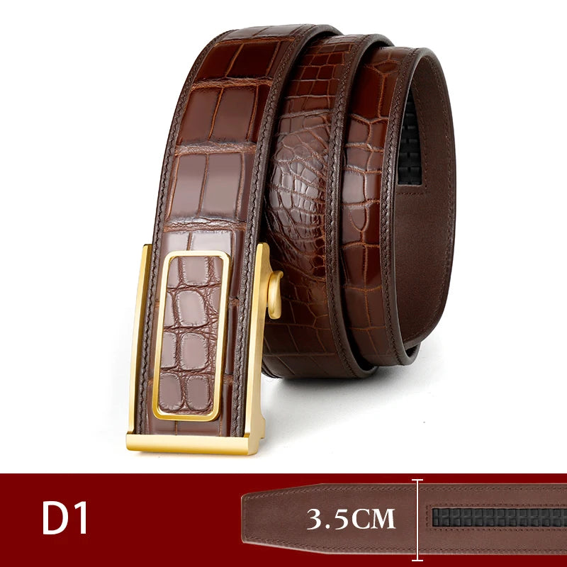 Genuine Crocodile Leather Belt for Men - Luxury Vintage Style