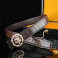 Men's Crocodile Skin Belt with Dragon Buckle