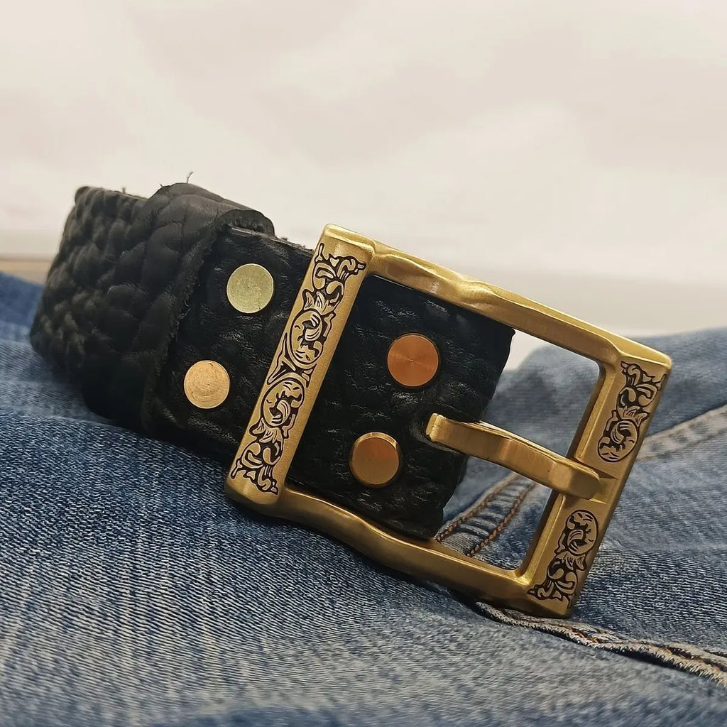 Handmade Genuine Leather Western Cowboy Belt for Men