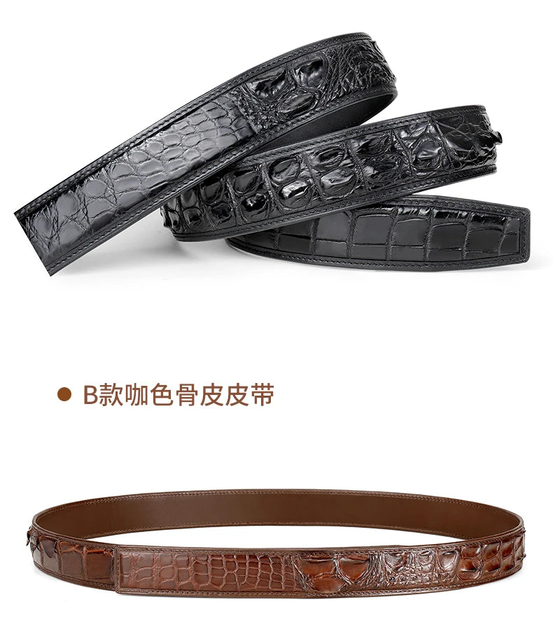 Genuine Crocodile Leather Belt for Men - Luxury Vintage Style