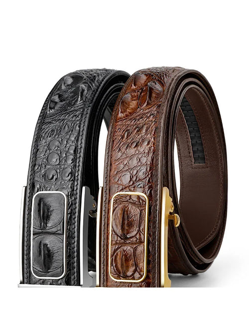 Genuine Crocodile Leather Belt for Men - Luxury Vintage Style