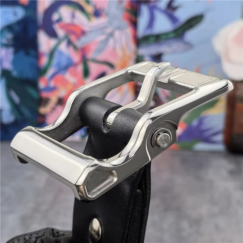 Stainless Steel Buckle Genuine Leather Belt for Men (SBT0025)