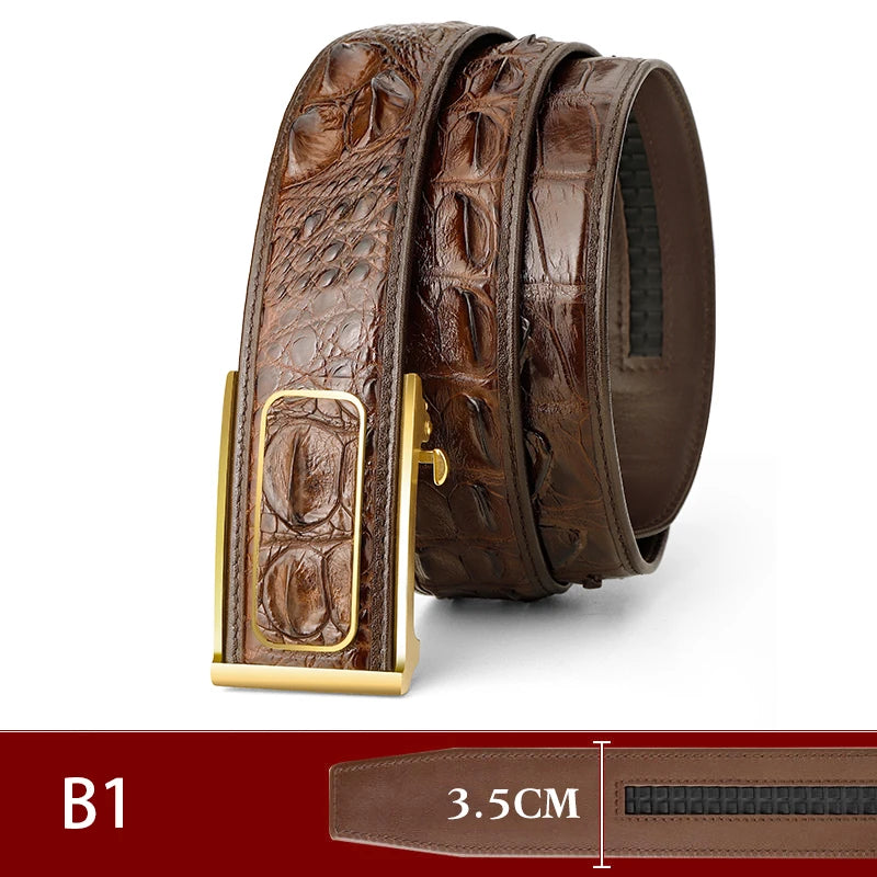 Genuine Crocodile Leather Belt for Men - Luxury Vintage Style