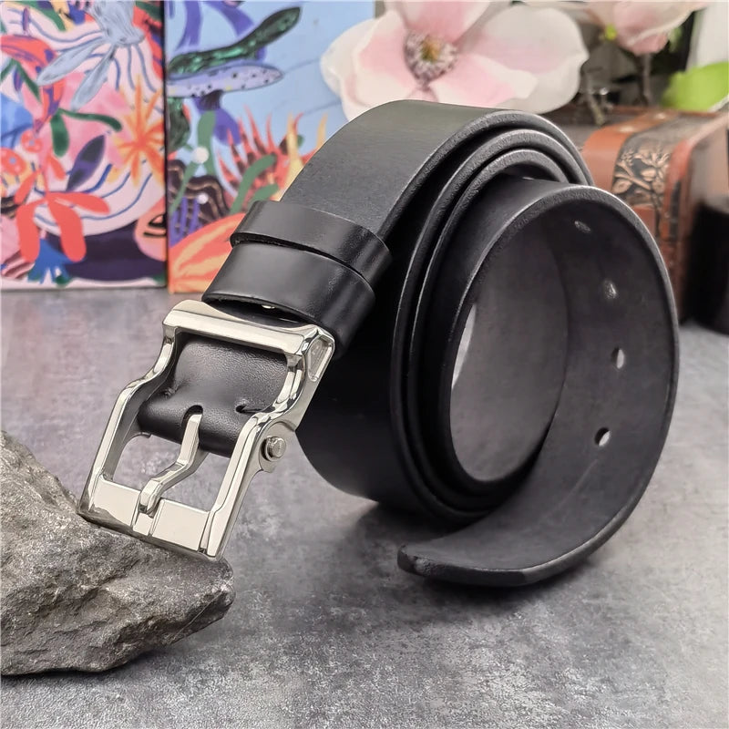 Stainless Steel Buckle Genuine Leather Belt for Men (SBT0025)